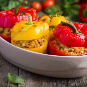 Stuffed peppers beef and rice
